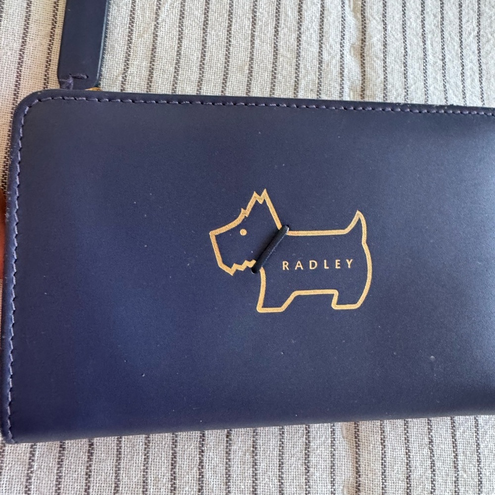 Radley Navy Wallet with Gold Logo